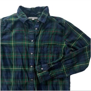Uniqlo Womens Flannel Long Sleeve Button Up Shirt M Plaid Holiday Fall Winter